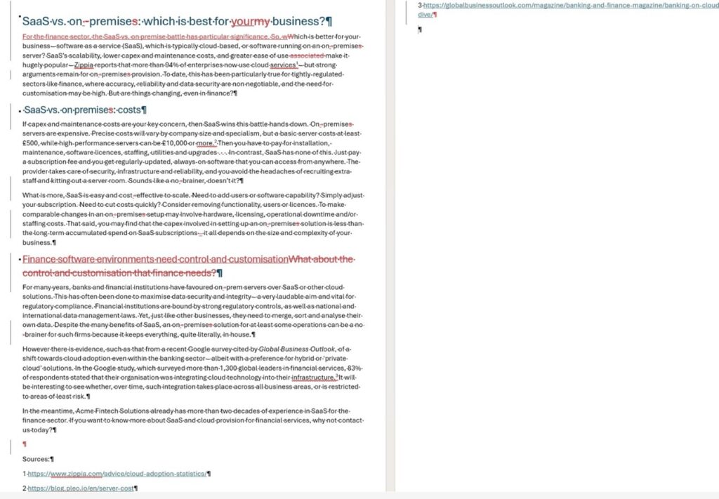 The paraphrased copy, with additional tweaks and SEO.